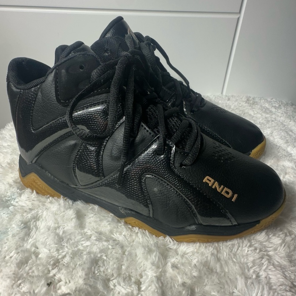 AND1 Black and Gold High-Top Sneakers